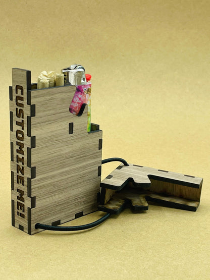 Custom TINDERBOX. Joint/blunt + lighter holder.